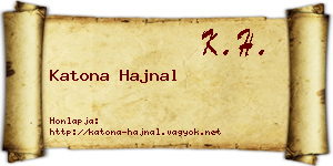 Katona Hajnal névjegykártya